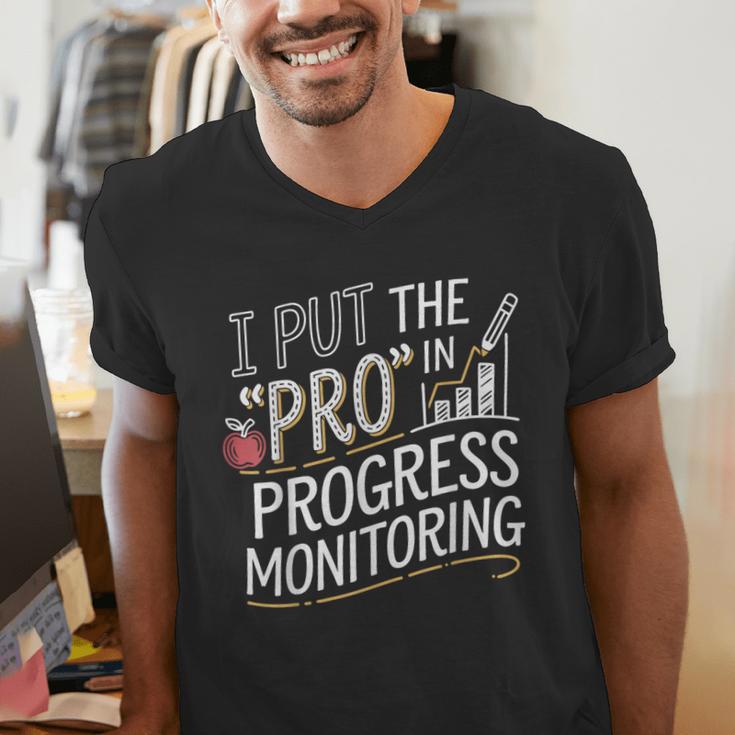 Intervention Teacher Progress Monitoring Intervention Men's V-Neck T-Shirt, funny gift Intervention Teacher Progress Monitoring Intervention Men's V-Neck T-Shirt, funny gift
