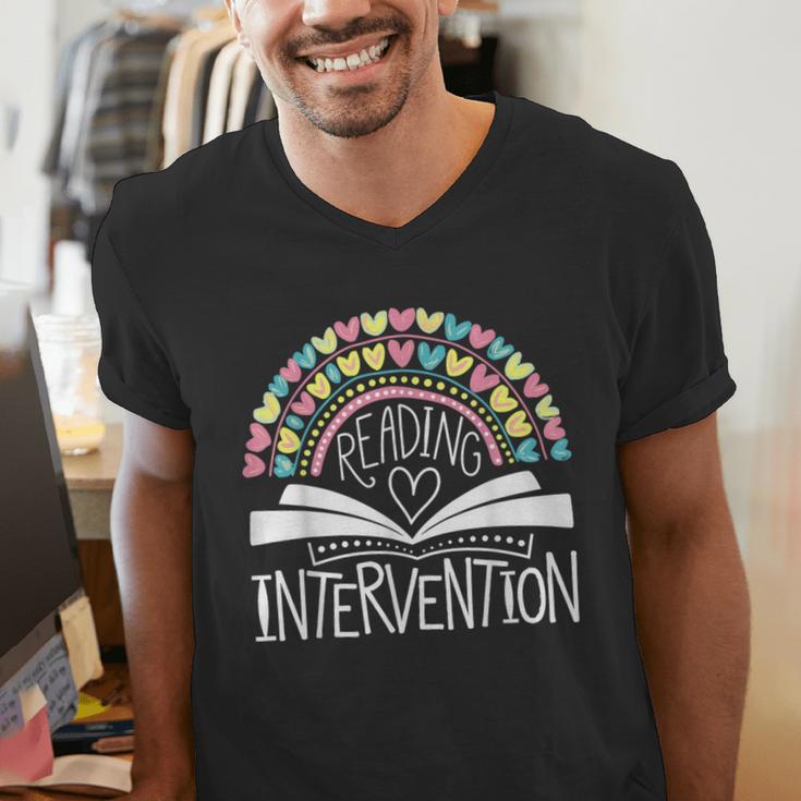Intervention Teacher Reading Intervention Men's V-Neck T-Shirt, funny gift Intervention Teacher Reading Intervention Men's V-Neck T-Shirt, funny gift