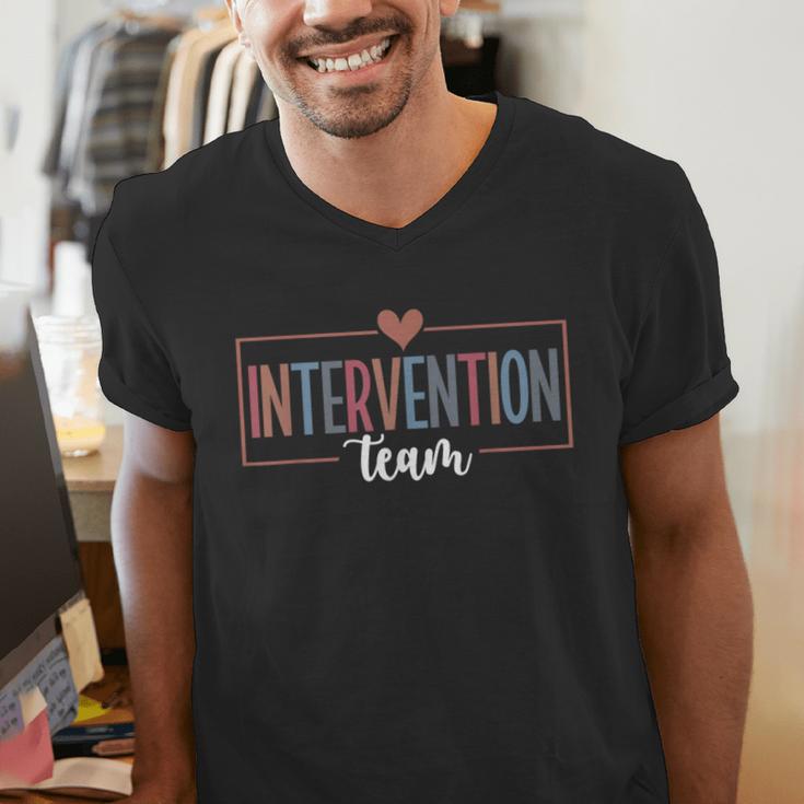 Intervention Team Best Intervention Teacher Squad Men's V-Neck T-Shirt, funny gift
