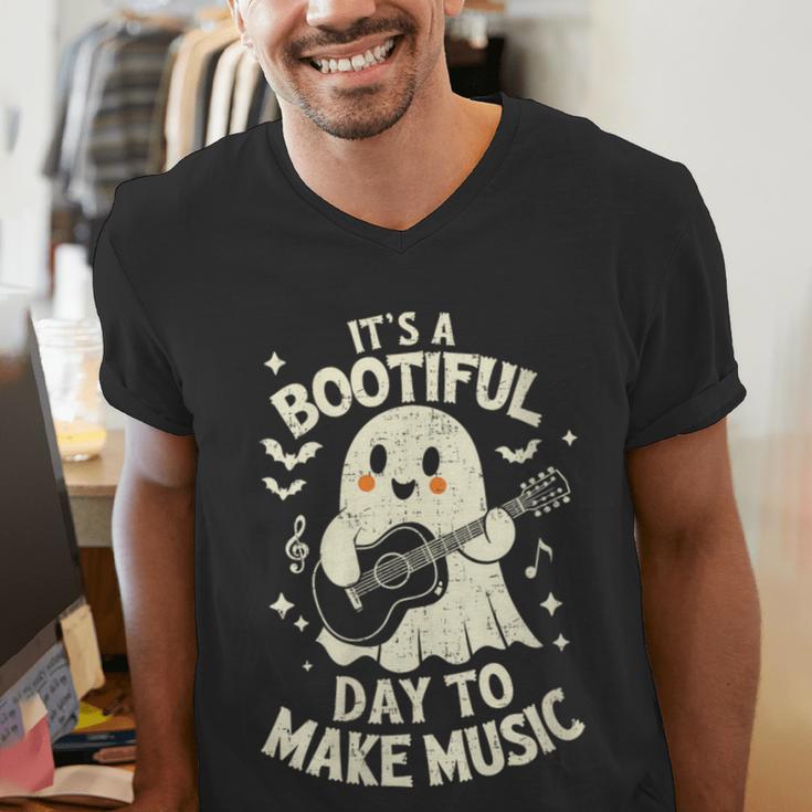 It's A Bootiful Day To Make Music Halloween Music Teacher Men's V-Neck T-Shirt, funny gift It's A Bootiful Day To Make Music Halloween Music Teacher Men's V-Neck T-Shirt, funny gift