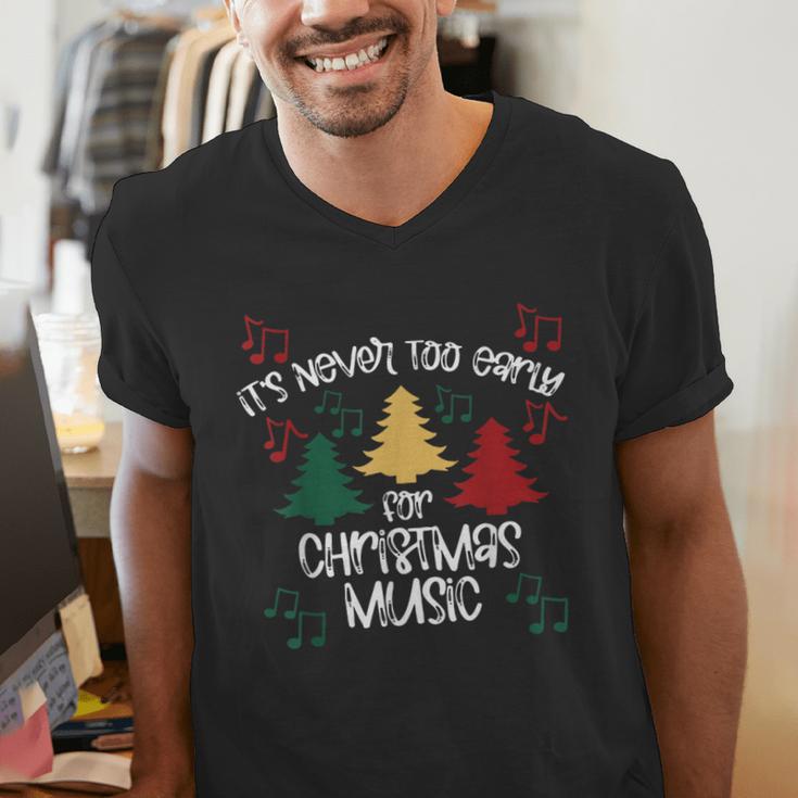 It's Never Too Early For Christmas Music Teacher Men's V-Neck T-Shirt, funny gift