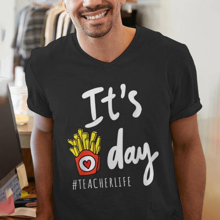 It's Fry Day Teacher Life Men's V-Neck T-Shirt, funny gift It's Fry Day Teacher Life Men's V-Neck T-Shirt, funny gift
