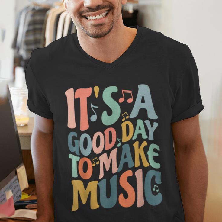 It's A Good Day To Make Music Musician Band Music Teacher Men's V-Neck T-Shirt, funny gift It's A Good Day To Make Music Musician Band Music Teacher Men's V-Neck T-Shirt, funny gift