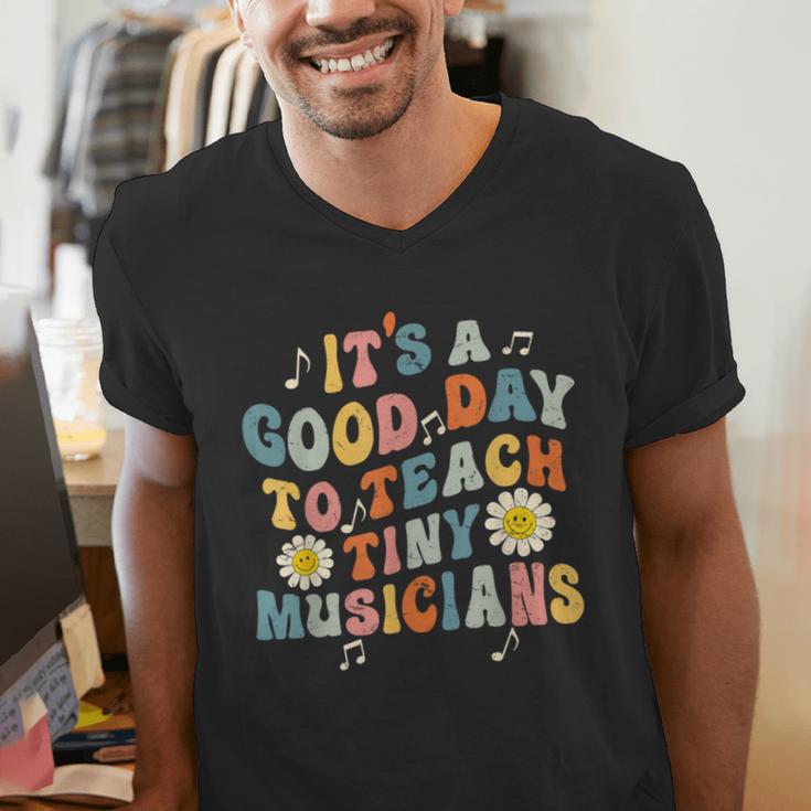 Its A Good Day To Teach Tiny Musicians Music Teacher Flower Men's V-Neck T-Shirt, funny gift Its A Good Day To Teach Tiny Musicians Music Teacher Flower Men's V-Neck T-Shirt, funny gift