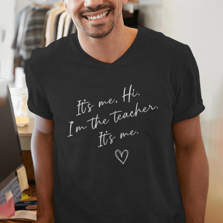 It's Me Hi I'm The Teacher It's Me Teacher Men Women Men's V-Neck T-Shirt, funny gift It's Me Hi I'm The Teacher It's Me Teacher Men Women Men's V-Neck T-Shirt, funny gift