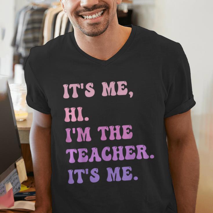 It's Me Hi I'm The TEACHER It's Me Teacher Educator Men's V-Neck T-Shirt, funny gift It's Me Hi I'm The TEACHER It's Me Teacher Educator Men's V-Neck T-Shirt, funny gift