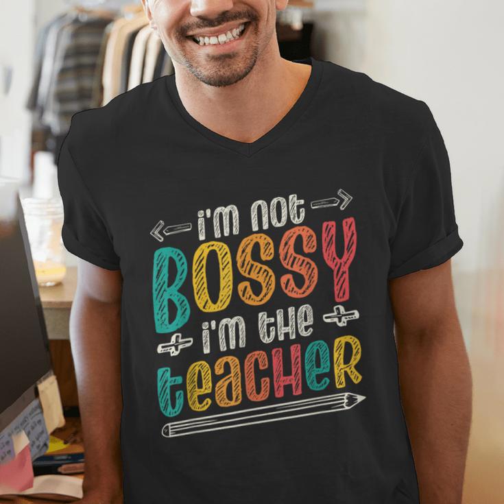 I´m Not Bossy I´m The Teacher Graduation Men Women Men's V-Neck T-Shirt, funny gift I´m Not Bossy I´m The Teacher Graduation Men Women Men's V-Neck T-Shirt, funny gift