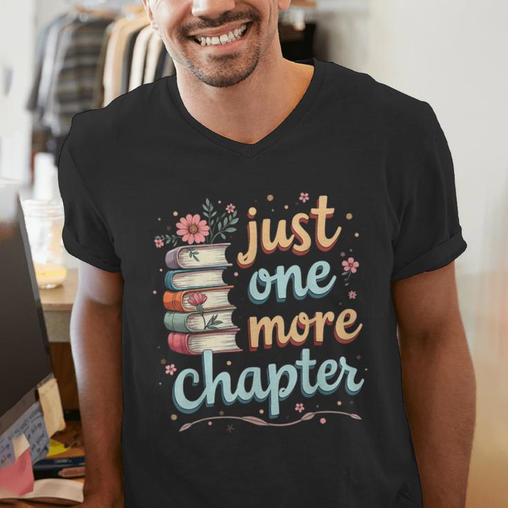 Just One More Chapter Book Reading Floral Teacher Book Lover Men's V-Neck T-Shirt, funny gift Just One More Chapter Book Reading Floral Teacher Book Lover Men's V-Neck T-Shirt, funny gift