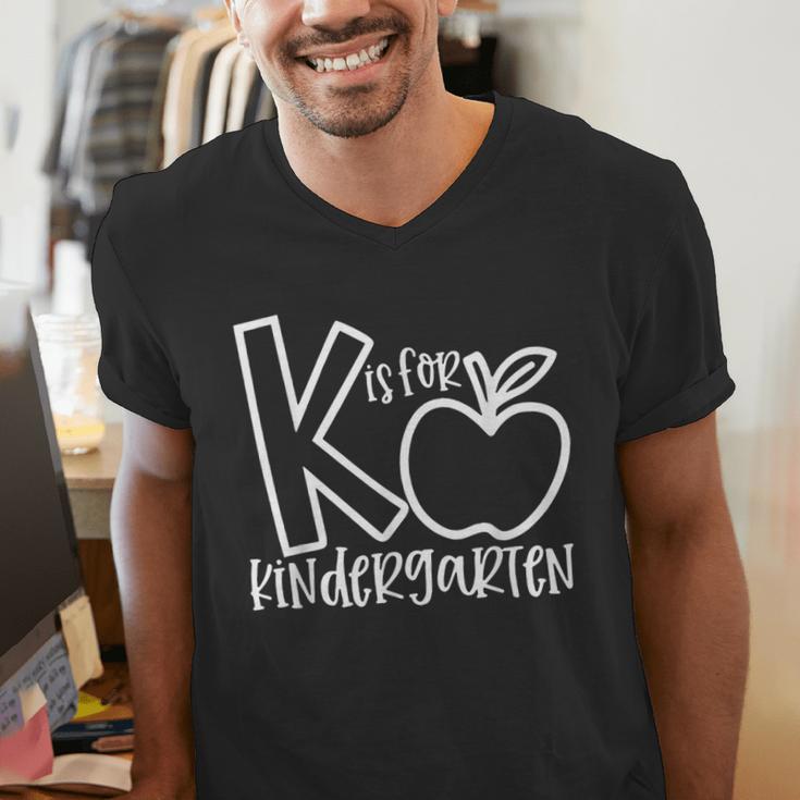 K Is For Kindergarten Kindergarten Teacher Men Women Girls Kids Men's V-Neck T-Shirt, funny gift K Is For Kindergarten Kindergarten Teacher Men Women Girls Kids Men's V-Neck T-Shirt, funny gift