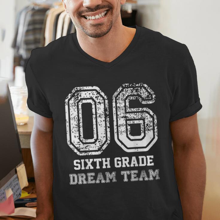 Kids Hello Sixth Back To School 6th Grade Dream Team Teacher Men's V-Neck T-Shirt, funny gift Kids Hello Sixth Back To School 6th Grade Dream Team Teacher Men's V-Neck T-Shirt, funny gift