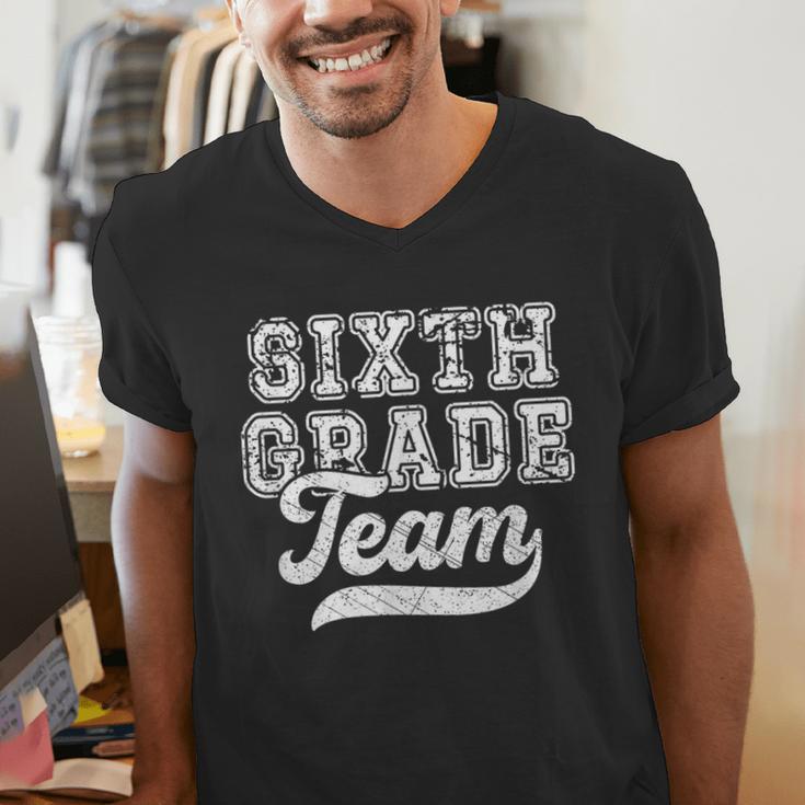 Kids Teacher Sixth Grade Retro Back To School Team 6th Grade Men's V-Neck T-Shirt, funny gift Kids Teacher Sixth Grade Retro Back To School Team 6th Grade Men's V-Neck T-Shirt, funny gift