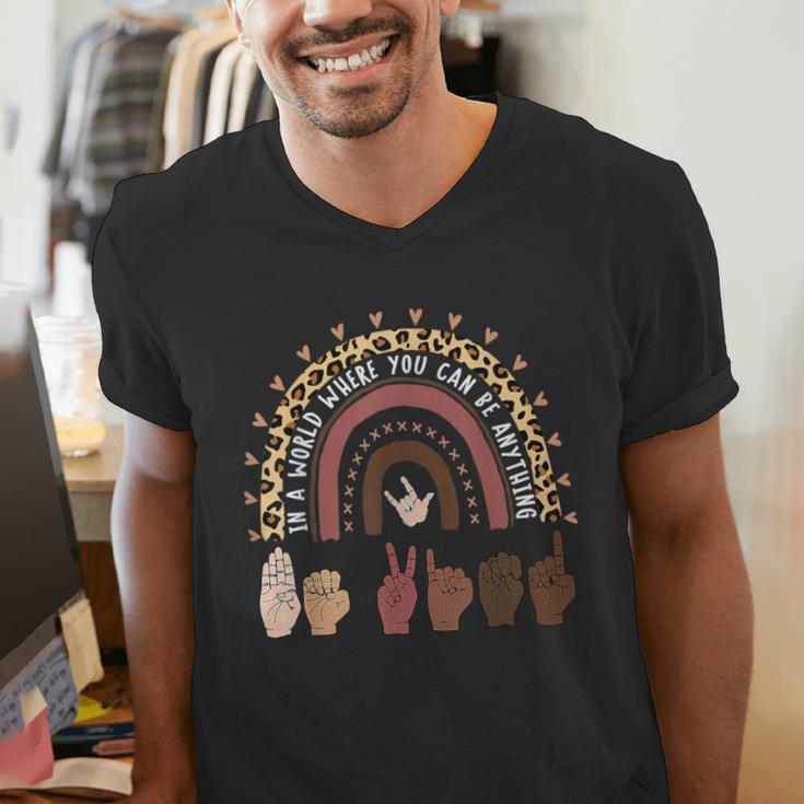 Be Kind Hand-Talking Teacher Artist ASL Men's V-Neck T-Shirt, funny gift Be Kind Hand-Talking Teacher Artist ASL Men's V-Neck T-Shirt, funny gift