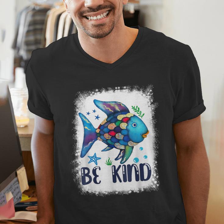 Be Kind Rainbow Fish Teacher Life Back To School Teaching Men Women Men's V-Neck T-Shirt, funny gift Be Kind Rainbow Fish Teacher Life Back To School Teaching Men Women Men's V-Neck T-Shirt, funny gift