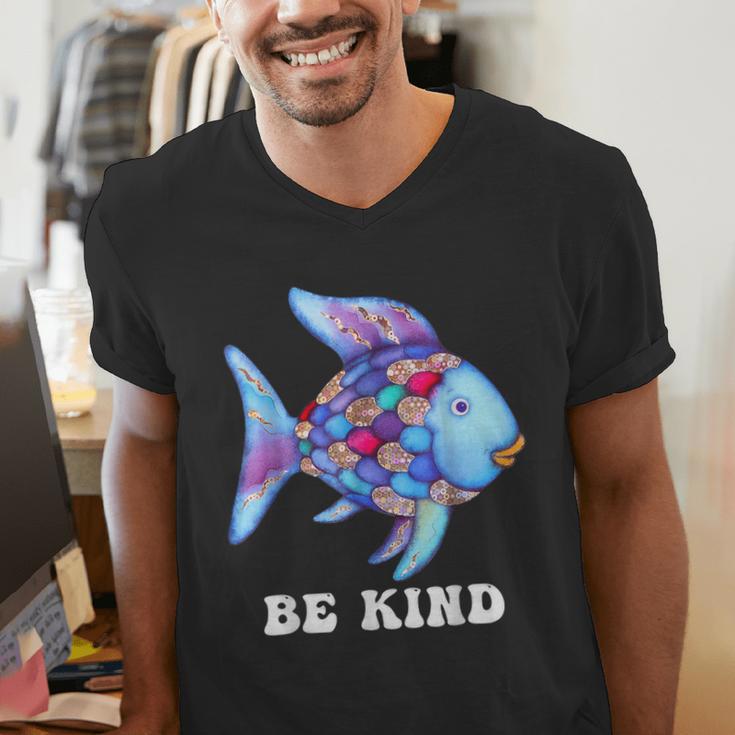 Be Kind Rainbow Fish Teacher Life Teaching Back To School Men's V-Neck T-Shirt, funny gift Be Kind Rainbow Fish Teacher Life Teaching Back To School Men's V-Neck T-Shirt, funny gift