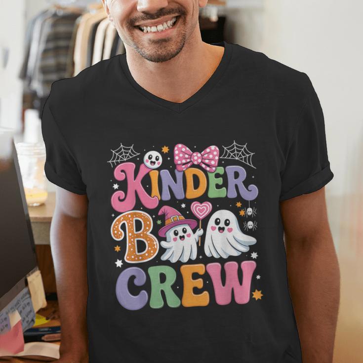 Kinder Boo Crew Kindergarten Teacher Student Halloween Men's V-Neck T-Shirt, funny gift