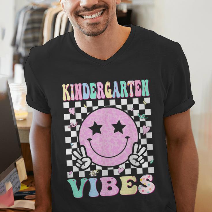 Kindergarten Vibes First Day Of School Kindergarten Teacher Men's V-Neck T-Shirt, funny gift Kindergarten Vibes First Day Of School Kindergarten Teacher Men's V-Neck T-Shirt, funny gift