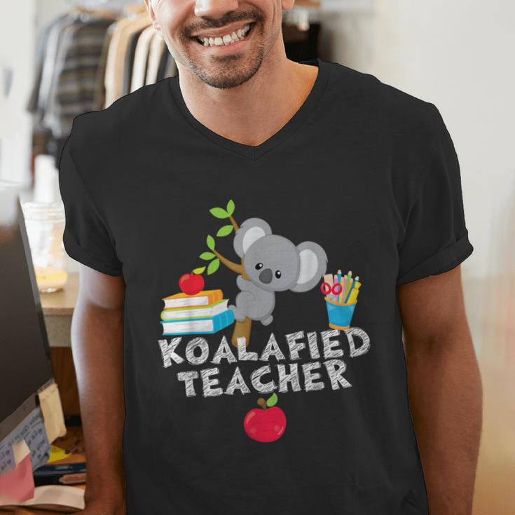 Koalafied Teacher Proud School Teacher Koala Cute T-Shirt Men's V-Neck T-Shirt, funny gift Koalafied Teacher Proud School Teacher Koala Cute T-Shirt Men's V-Neck T-Shirt, funny gift