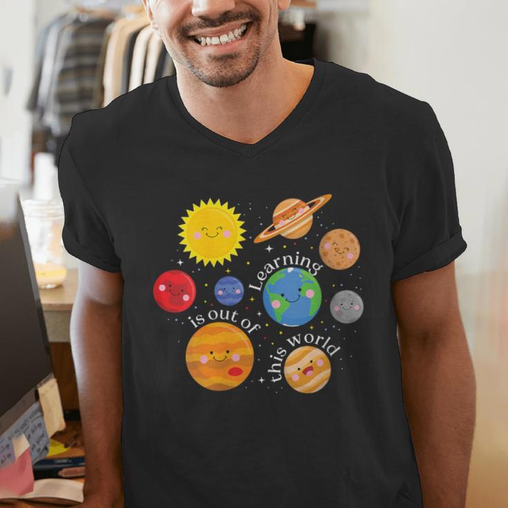 Learning Is Out Of This World Science Teacher Planets Men's V-Neck T-Shirt, Science Teacher Shirts, funny gift Learning Is Out Of This World Science Teacher Planets Men's V-Neck T-Shirt, Science Teacher Shirts, funny gift