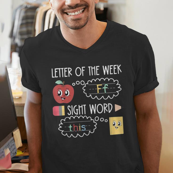 Letter Of The Week Ff Sight Word Teacher Squad Men's V-Neck T-Shirt, funny gift Letter Of The Week Ff Sight Word Teacher Squad Men's V-Neck T-Shirt, funny gift