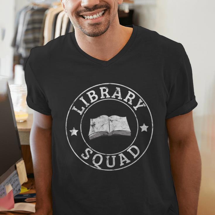 Library Squad Librarian Staff Teacher Group Matching For Men Women Men's V-Neck T-Shirt, funny gift