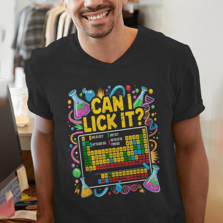Can I Lick It Periodic Table Science Teacher Men Women Men's V-Neck T-Shirt, Science Teacher Shirts, funny gift