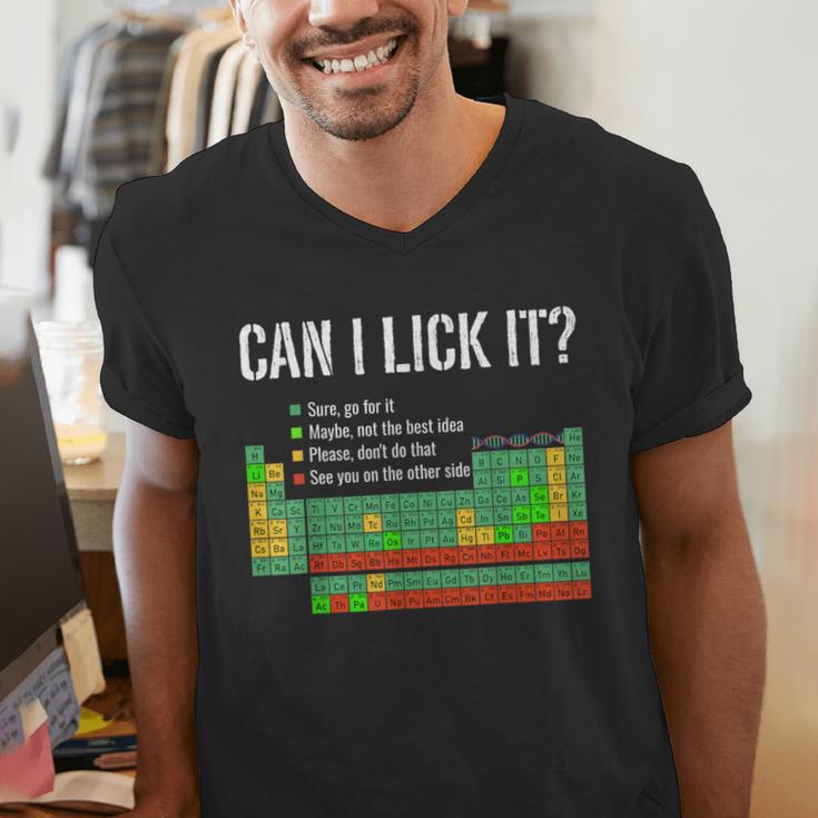 Can I Lick It Periodic Table Science Teacher Student Men's V-Neck T-Shirt, Science Teacher Shirts, funny gift Can I Lick It Periodic Table Science Teacher Student Men's V-Neck T-Shirt, Science Teacher Shirts, funny gift