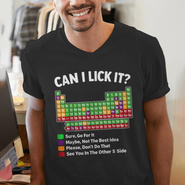 Can I Lick It Periodic Table Shirt Science Chemistry Teacher Men's V-Neck T-Shirt, Science Teacher Shirts, funny gift