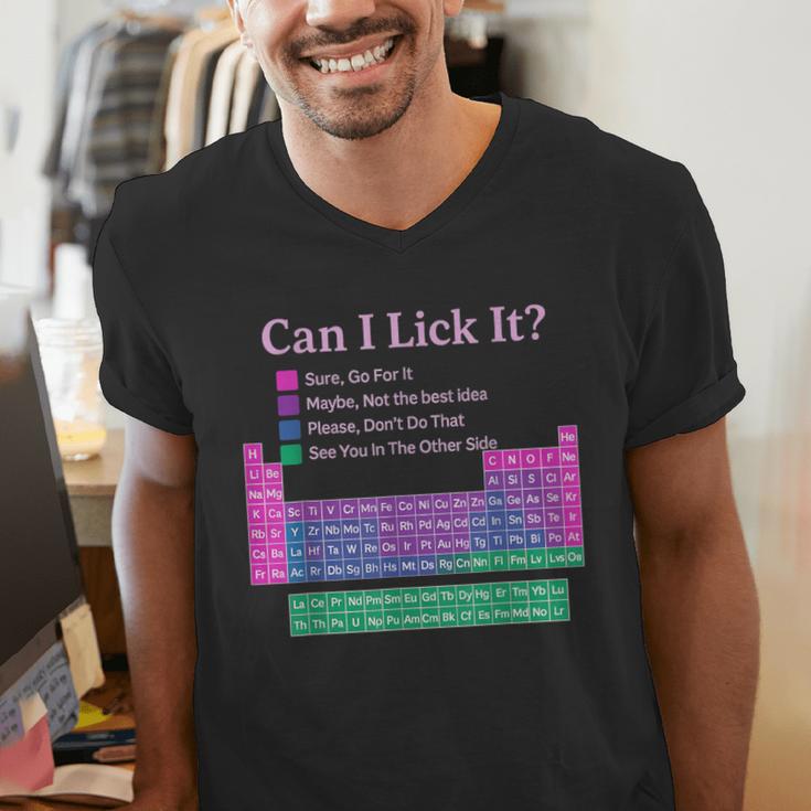 Can I Lick It Periodic Table Teacher Student Kids Men's V-Neck T-Shirt, funny gift
