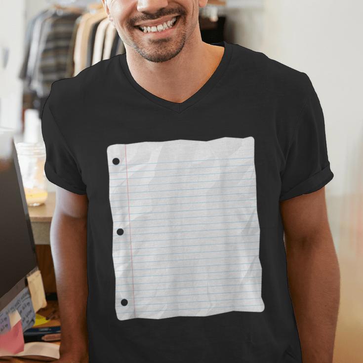 Lined Paper Notebook Halloween Costume For Students Teachers For Men Women Kids Men's V-Neck T-Shirt, funny gift