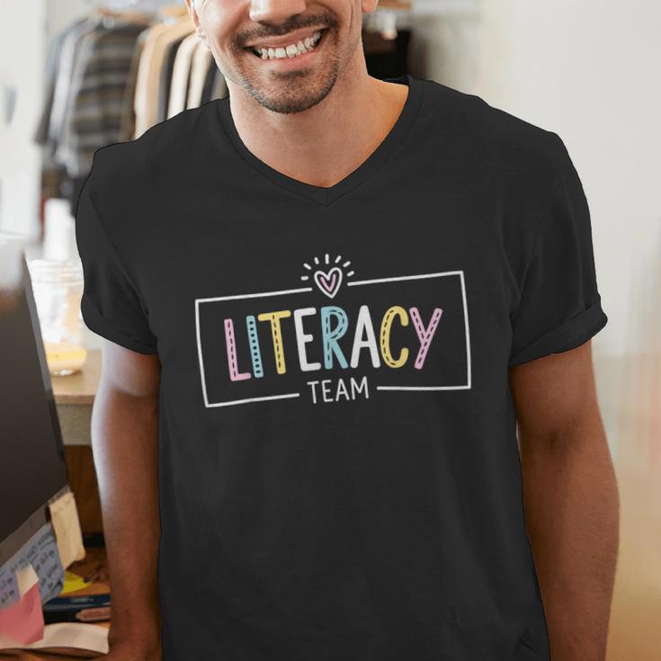 Literacy Team Teacher Men's V-Neck T-Shirt, funny gift