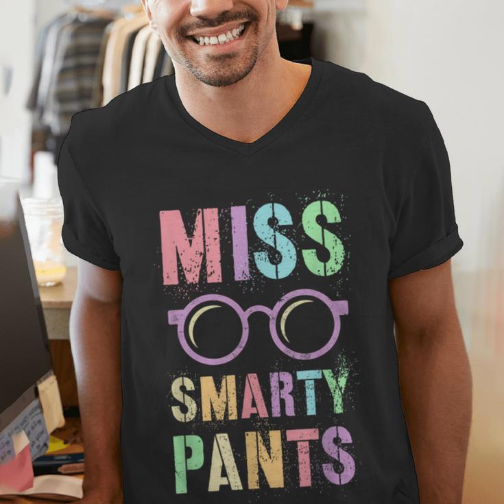 Little MISS SMARTY PANTS School Grad Teacher Last Day Men's V-Neck T-Shirt, funny gift