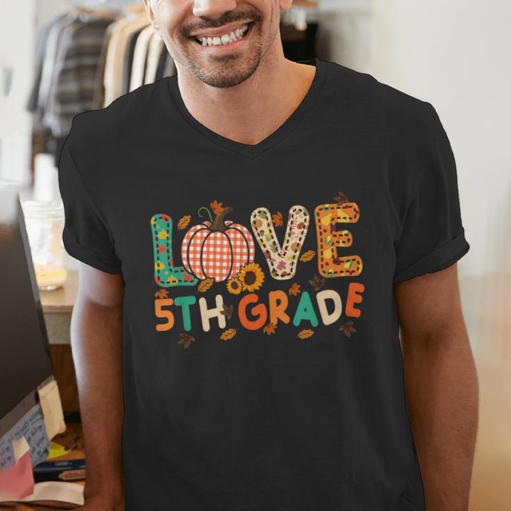 Love 5th Grade Thanksgiving Colorful Fall Leaves Teacher Men's V-Neck T-Shirt, funny gift Love 5th Grade Thanksgiving Colorful Fall Leaves Teacher Men's V-Neck T-Shirt, funny gift