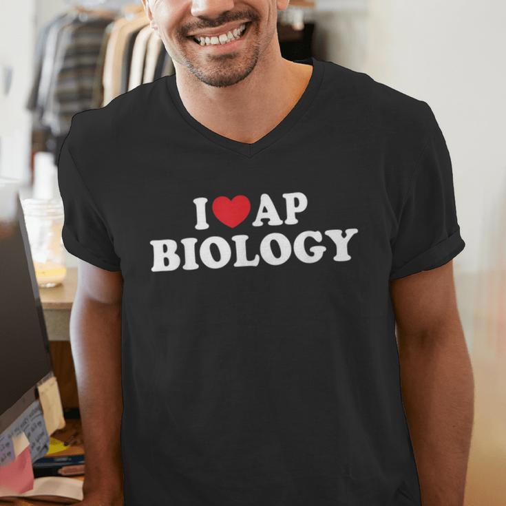 I Love AP Biology I Heart AP Biology Teachers Students For Men Women Kids Men's V-Neck T-Shirt, funny gift