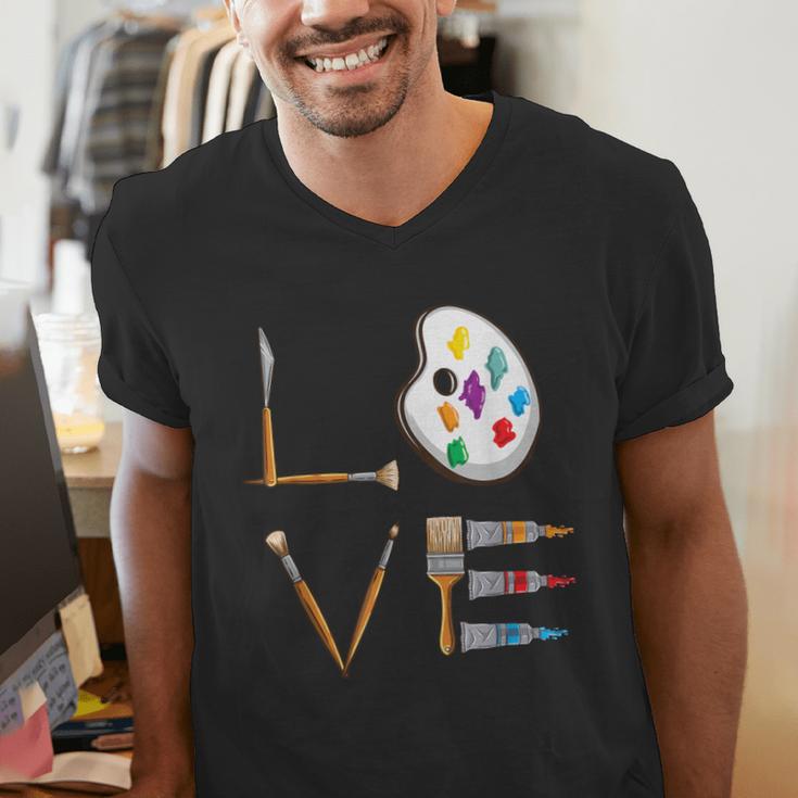 Love Art For Artist Art Teacher Men's V-Neck T-Shirt, funny gift Love Art For Artist Art Teacher Men's V-Neck T-Shirt, funny gift