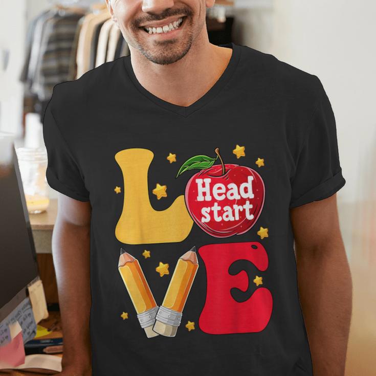 Love Headstart Head Start Teachers First Day Of School Men's V-Neck T-Shirt, funny gift Love Headstart Head Start Teachers First Day Of School Men's V-Neck T-Shirt, funny gift