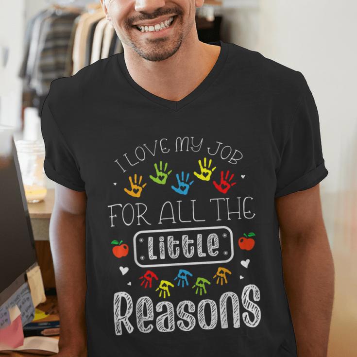 I Love My Job For All The Little Reasons Kid Daycare Teacher Men's V-Neck T-Shirt, funny gift I Love My Job For All The Little Reasons Kid Daycare Teacher Men's V-Neck T-Shirt, funny gift