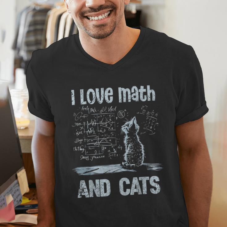 I Love Math And Cats Cat Lover Science Teacher Student Men's V-Neck T-Shirt, Science Teacher Shirts, funny gift I Love Math And Cats Cat Lover Science Teacher Student Men's V-Neck T-Shirt, Science Teacher Shirts, funny gift