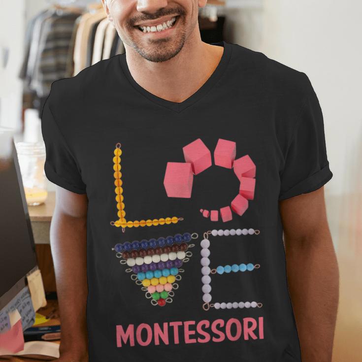 Love Montessori Education Math Teacher Men's V-Neck T-Shirt, funny gift Love Montessori Education Math Teacher Men's V-Neck T-Shirt, funny gift
