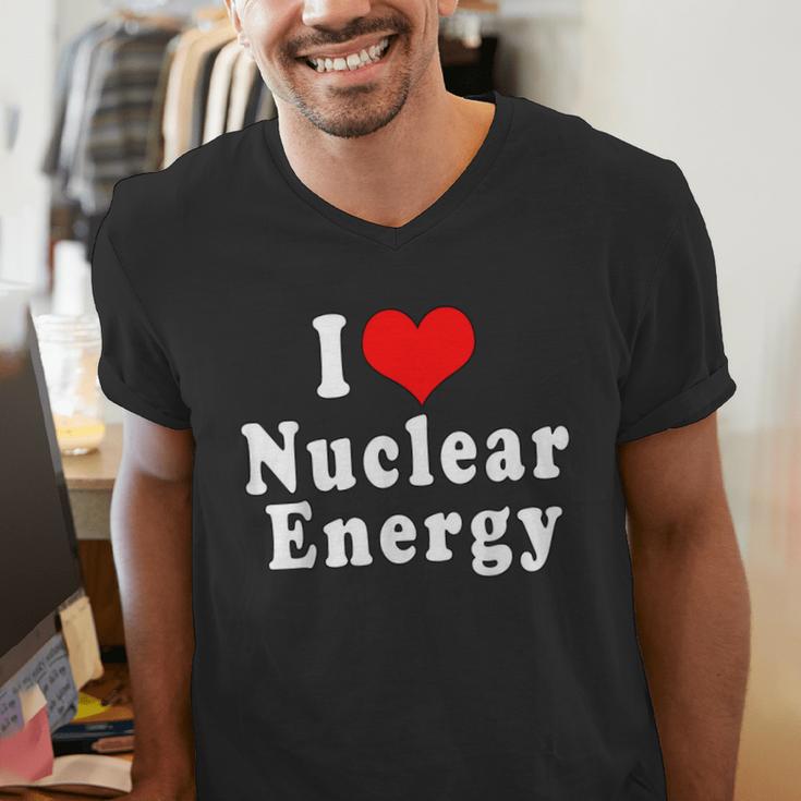 I Love Nuclear Energy School Teacher Men's V-Neck T-Shirt, funny gift
