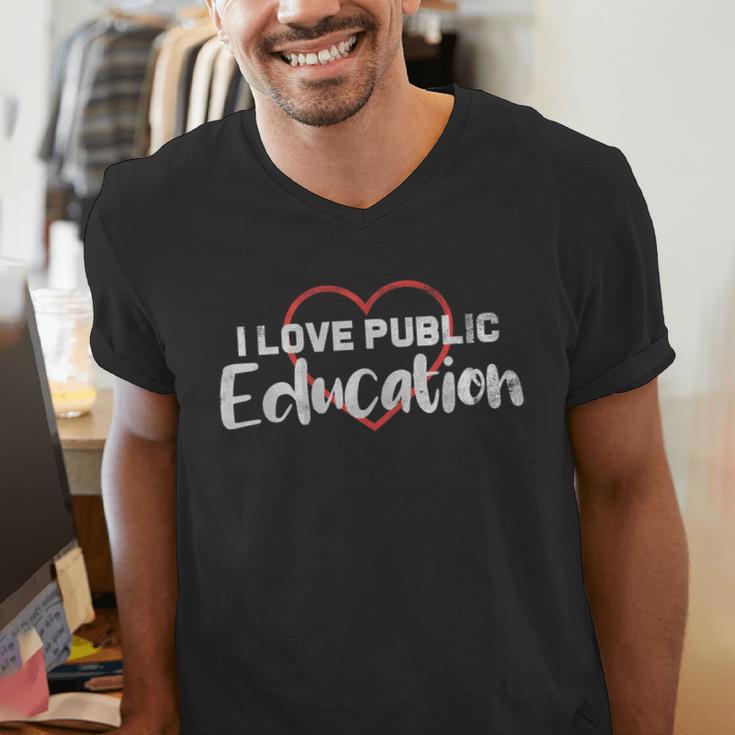 I Love Public Education School Student And Teacher Men's V-Neck T-Shirt, funny gift I Love Public Education School Student And Teacher Men's V-Neck T-Shirt, funny gift