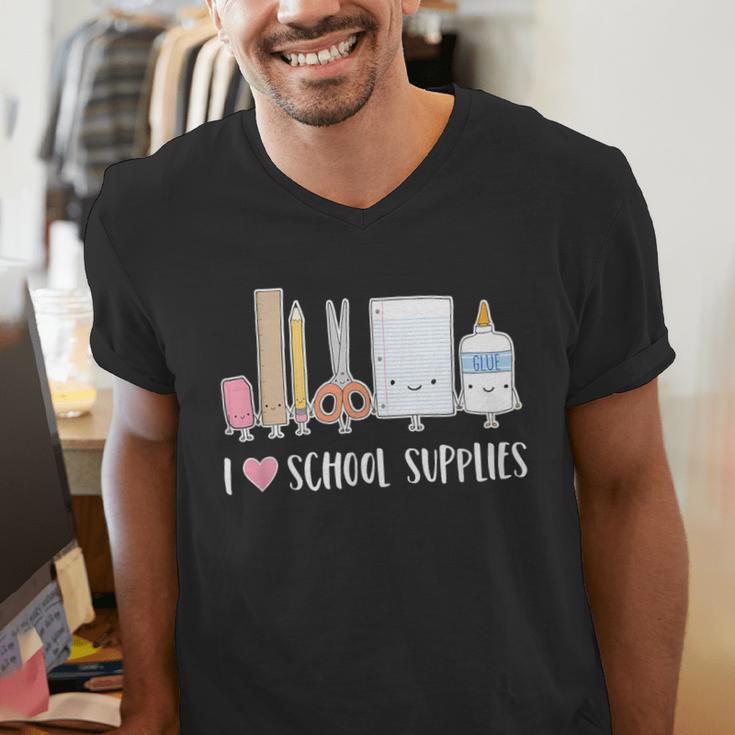 I Love School Supplies Teacher Shirt Men's V-Neck T-Shirt, funny gift I Love School Supplies Teacher Shirt Men's V-Neck T-Shirt, funny gift