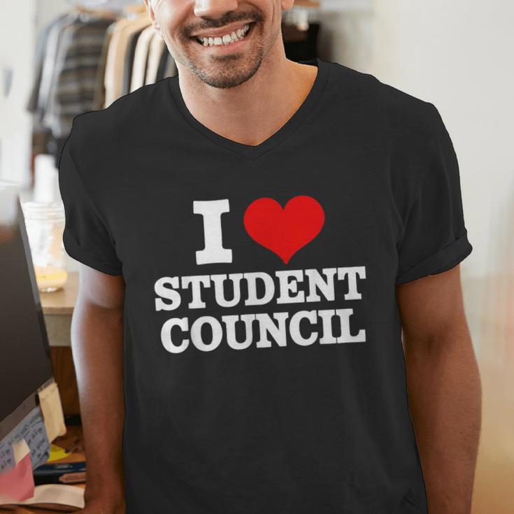 I Love Student Council Student Teacher Men's V-Neck T-Shirt, funny gift