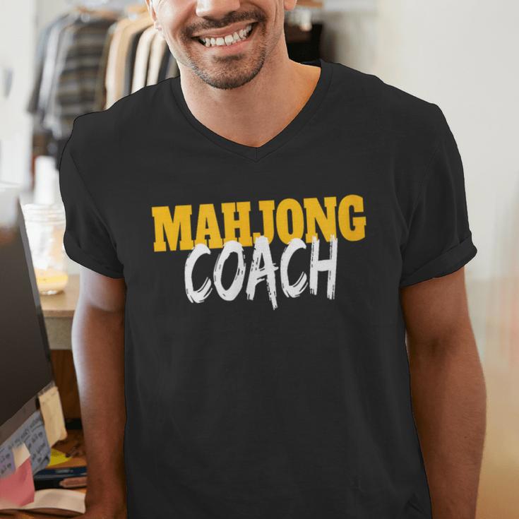 Mahjong Coach Coaching Trainer Teacher Men's V-Neck T-Shirt, funny gift