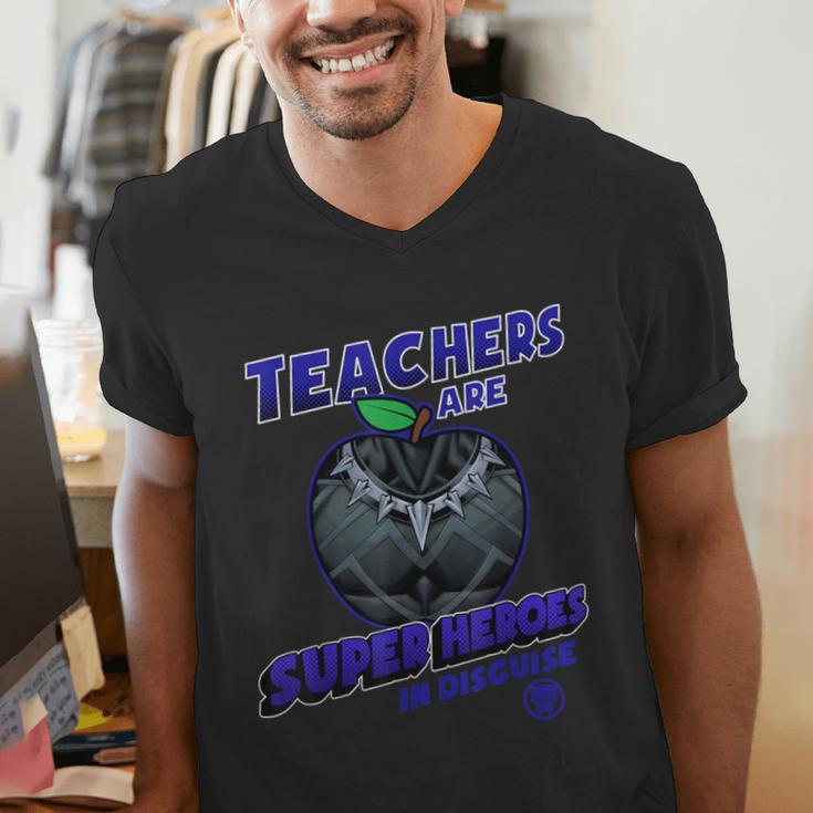 Marvel Teachers Are Super Heroes In Disguise Panther Men's V-Neck T-Shirt, funny gift