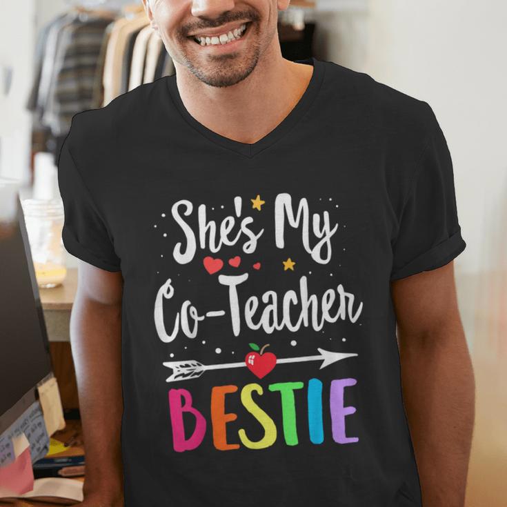 Matching Co-Teacher Best Friend She's My Bestie Work Team Men's V-Neck T-Shirt, funny gift Matching Co-Teacher Best Friend She's My Bestie Work Team Men's V-Neck T-Shirt, funny gift
