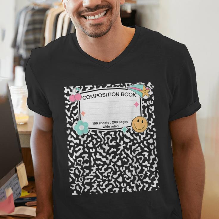 Matching Group Halloween Teacher Composition Book Notebook Men's V-Neck T-Shirt, funny gift Matching Group Halloween Teacher Composition Book Notebook Men's V-Neck T-Shirt, funny gift