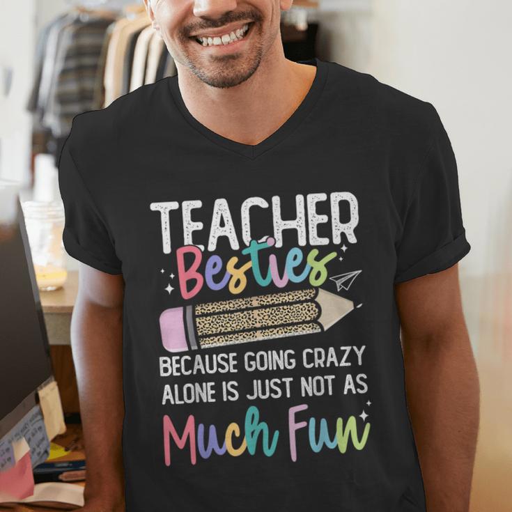 Matching Teachers Last Day Of School Teacher Besties Men's V-Neck T-Shirt, funny gift Matching Teachers Last Day Of School Teacher Besties Men's V-Neck T-Shirt, funny gift