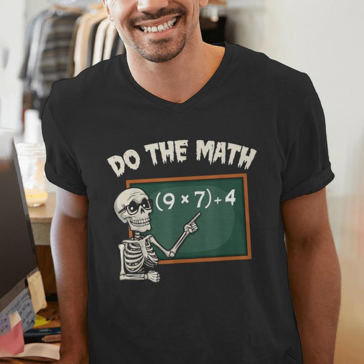 Do The Math 67 Meme Joke Halloween Skeleton Math Teacher Men's V-Neck T-Shirt, funny gift Do The Math 67 Meme Joke Halloween Skeleton Math Teacher Men's V-Neck T-Shirt, funny gift