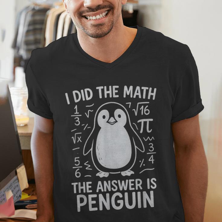 I Did The Math The Answer Is Penguin Math Teacher Men's V-Neck T-Shirt, funny gift I Did The Math The Answer Is Penguin Math Teacher Men's V-Neck T-Shirt, funny gift