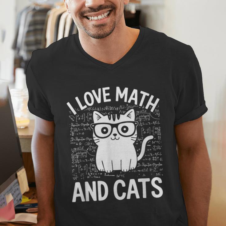 Math And Cats Apparel For Teachers Students Cat Lovers Men's V-Neck T-Shirt, funny gift Math And Cats Apparel For Teachers Students Cat Lovers Men's V-Neck T-Shirt, funny gift